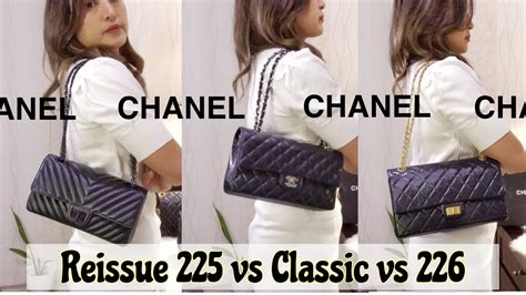 chanel reissue 225 size|chanel reissue vs classic flap.